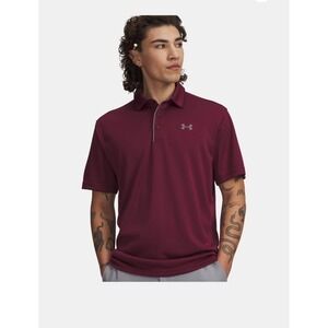 Under Armour UA Burgundy Tech Golf Polo Shirt Men's Size XL Loose Fit